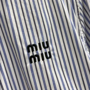 Miu Miu Women Striped Poplin Shirt MK1972174TF0W3B