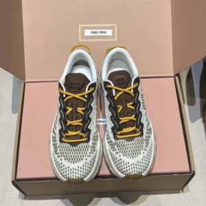 Miu Miu Women Technical Fabric Sneakers-Green 5E480E3LEDF077G
