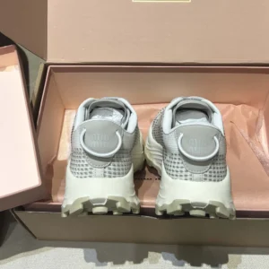 Miu Miu Women Technical Fabric Sneakers-Silver 5E480E3LEDF0424