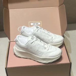 Miu Miu Women Technical Fabric Sneakers-White 5E480E3LEDF0009