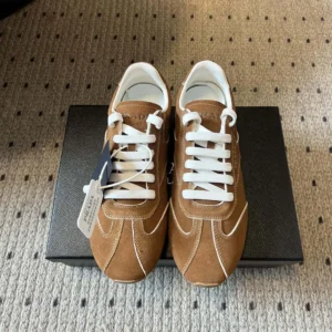Prada Unisex Suede Sneakers with Leather Inserts 1E152O054F0324