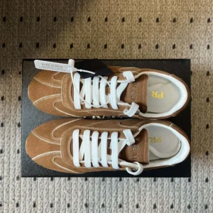 Prada Unisex Suede Sneakers with Leather Inserts 1E152O054F0324