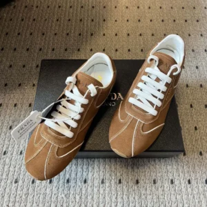 Prada Unisex Suede Sneakers with Leather Inserts 1E152O054F0324