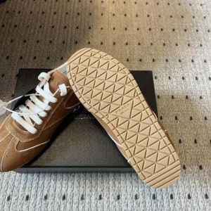 Prada Unisex Suede Sneakers with Leather Inserts 1E152O054F0324