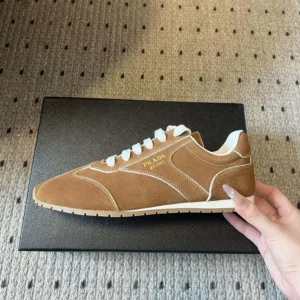Prada Unisex Suede Sneakers with Leather Inserts 1E152O054F0324