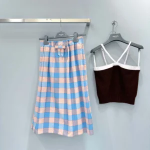 Prada Women Checked Poplin Midi-skirt P134Z171C