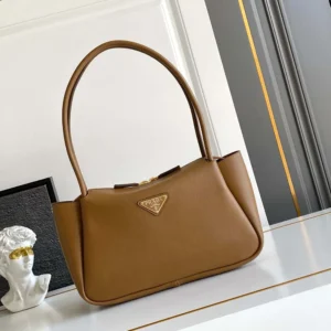 Prada Women Darling Medium Leather Shoulder Bag-Brown 1BA4442CYS