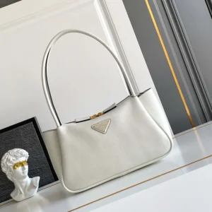 Prada Women Darling Medium Leather Shoulder Bag-White 1BA4442CYS
