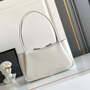 Prada Women Darling Medium Leather Shoulder Bag-White 1BA4442CYS