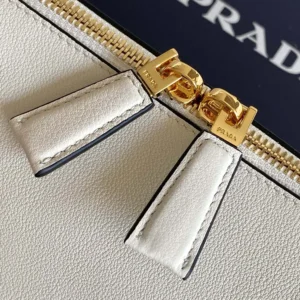 Prada Women Darling Medium Leather Shoulder Bag-White 1BA4442CYS