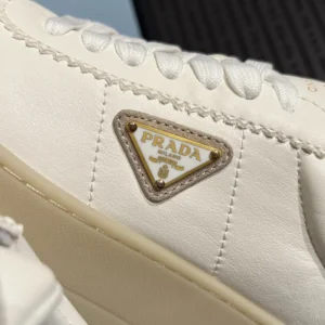 Prada Women Downtown Bold Nappa Leather And Suede Sneakers