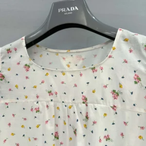 Prada Women Floral Print Cotton Batiste Mini-dress P3P3217ML