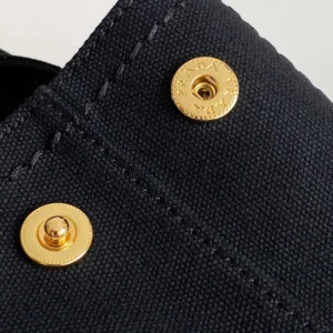 Prada Women Jardinière Small Cotton Canvas Handbag-Black