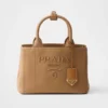 Prada Women Jardinière Small Cotton Canvas Handbag-Brown 10 Prada Women Jardinière Small Cotton Canvas Handbag-Brown