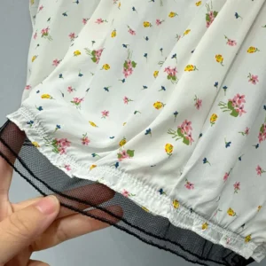 Prada Women Short-sleeved Floral Print Pongé Crop Top P917N17K1
