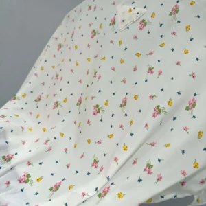 Prada Women Short-sleeved Floral Print Pongé Crop Top P917N17K1