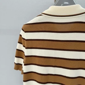 Prada Women Short-sleeved Striped Cotton Cardigan