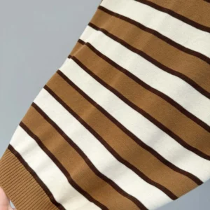 Prada Women Short-sleeved Striped Cotton Cardigan