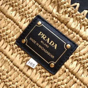 Prada Women Small Crochet and Leather Tote Bag 1BG5002M2Q
