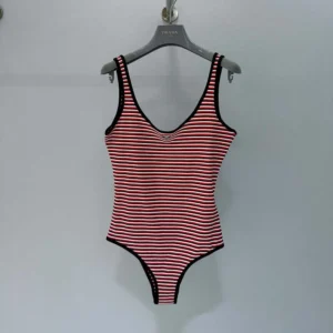 Prada Women Striped Interlock Jersey One-piece Swimsuit 7022116ZS