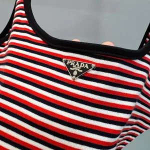 Prada Women Striped Interlock Jersey One-piece Swimsuit 7022116ZS