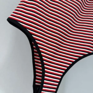 Prada Women Striped Interlock Jersey One-piece Swimsuit 7022116ZS