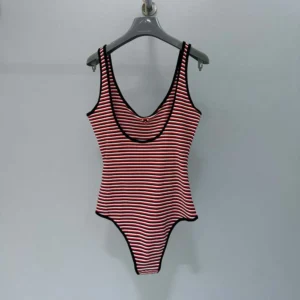 Prada Women Striped Interlock Jersey One-piece Swimsuit 7022116ZS