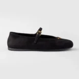 Prada Women Suede Ballerinas-Black 1F793N008F0002