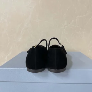 Prada Women Suede Ballerinas-Black 1F793N008F0002