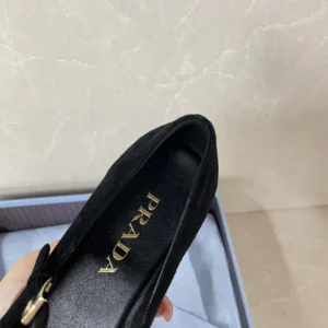 Prada Women Suede Ballerinas-Black 1F793N008F0002