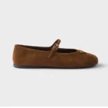 Prada Women Suede Ballerinas-Brown 1F793N008F0324