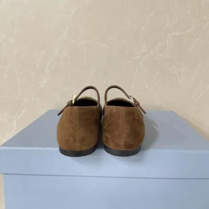 Prada Women Suede Ballerinas-Brown 1F793N008F0324