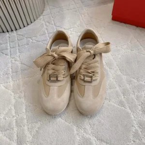 Roger Vivier Women Viv Low Sneakers in Suede-Beige