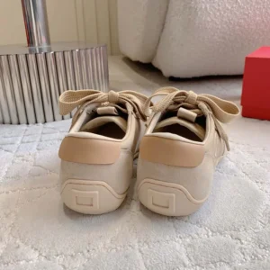 Roger Vivier Women Viv Low Sneakers in Suede-Beige