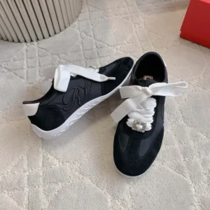 Roger Vivier Women Viv Low Sneakers in Suede-Black