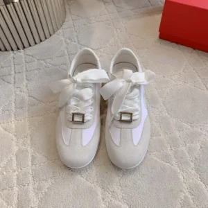 Roger Vivier Women Viv Low Sneakers in Suede-White