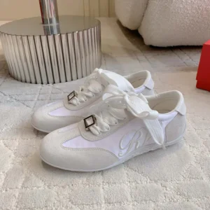 Roger Vivier Women Viv Low Sneakers in Suede-White