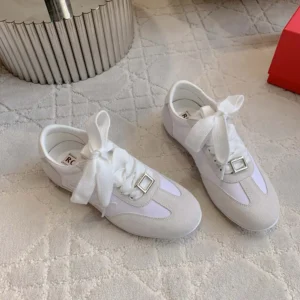 Roger Vivier Women Viv Low Sneakers in Suede-White