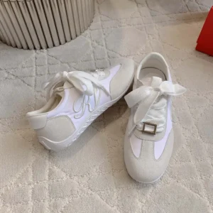 Roger Vivier Women Viv Low Sneakers in Suede-White
