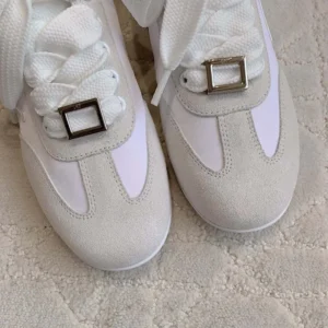 Roger Vivier Women Viv Low Sneakers in Suede-White