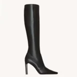 Saint Laurent YSL Women Francoise Boots In Smooth Leather-Black