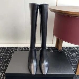 Saint Laurent YSL Women Francoise Boots In Smooth Leather-Black