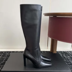 Saint Laurent YSL Women Francoise Boots In Smooth Leather-Black