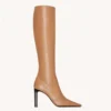 Saint Laurent YSL Women Francoise Boots In Smooth Leather-Brown