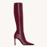 Saint Laurent YSL Women Francoise Boots In Smooth Leather-Maroon