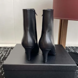 Saint Laurent YSL Women Jill Booties In Smooth Leather-Black
