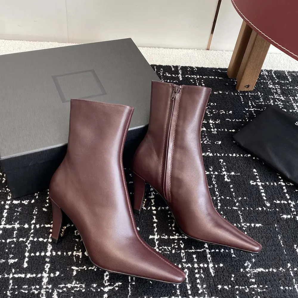 Saint Laurent YSL Women Jill Booties In Smooth Leather-Maroon 6 Saint Laurent YSL Women Jill Booties In Smooth Leather-Maroon