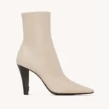 Saint Laurent YSL Women Jill Booties In Smooth Leather-White