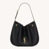 Saint Laurent YSL Women Paris VII Small Hobo in Grained Leather-Black