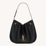 Saint Laurent YSL Women Paris VII Small Hobo in Grained Leather-Black